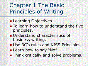 商务英语课件：Chapter 1 The Basic Principles of Writing
