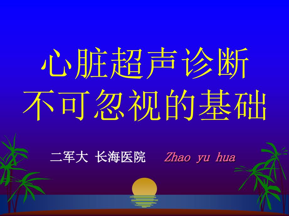 心脏超声不可忽视的基础赵玉华2009长海_第1页