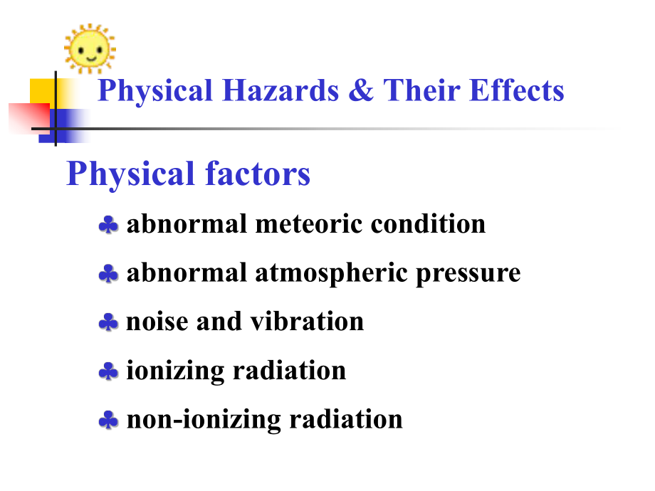 预防医学教学课件：Physical Hazards & Their Effects (2)_第1页