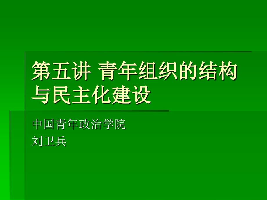 第五讲青年组织的结构与民主化建设课件_第1页