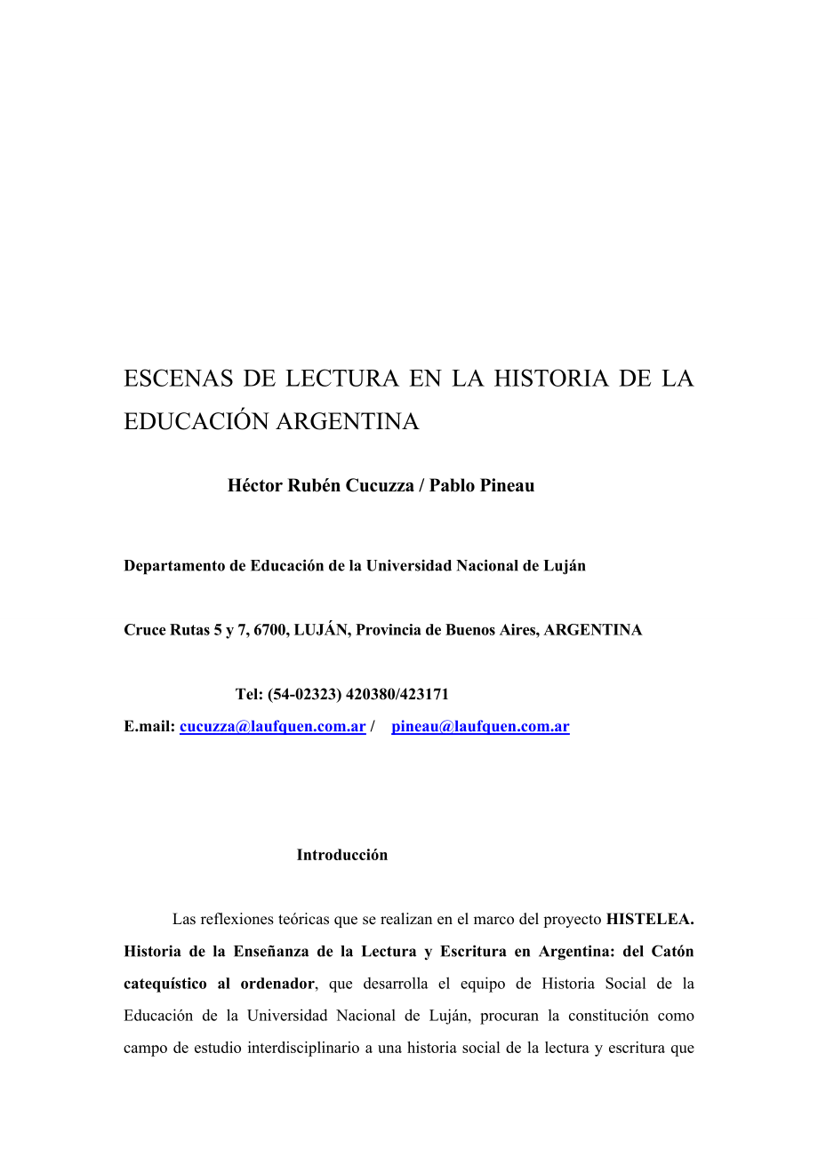 Escenas de lectura en la Historia de la Educación Argentina_第1页
