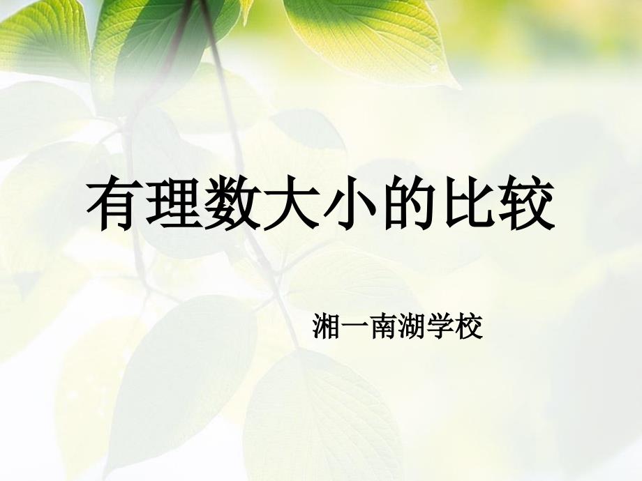 教育精品：13有理数大小的比较（示范）_第1页