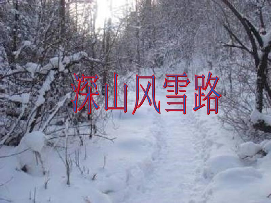 教育专题：深山风雪路_第1页