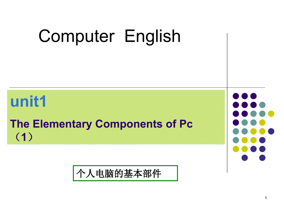 计算机英语 讲课教程unit-1_第1页