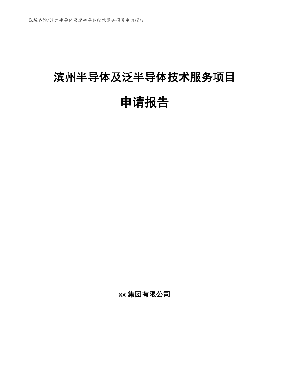滨州半导体及泛半导体技术服务项目申请报告_第1页
