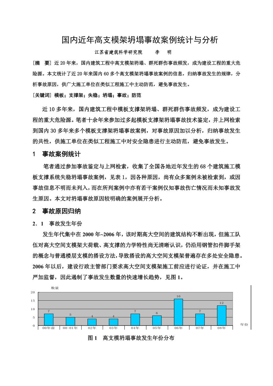 A5 - 国内近年高支模板坍塌事故案例统计与分析_第1页