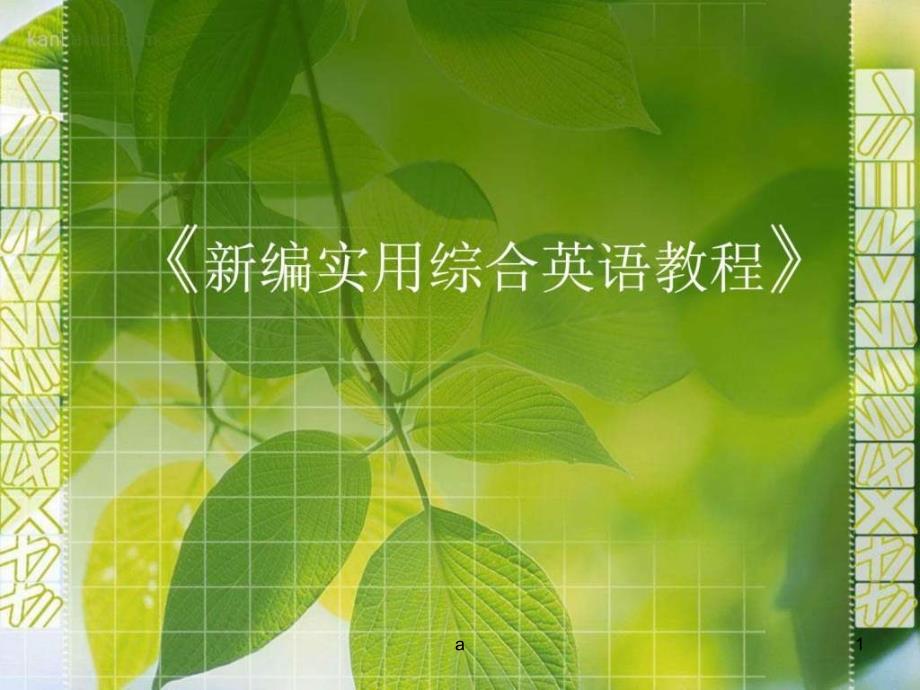 新编实用英语教程说课件_第1页