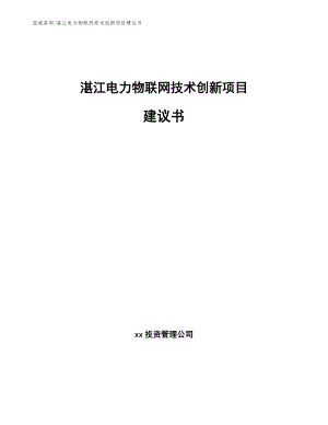 湛江电力物联网技术创新项目建议书（范文模板）