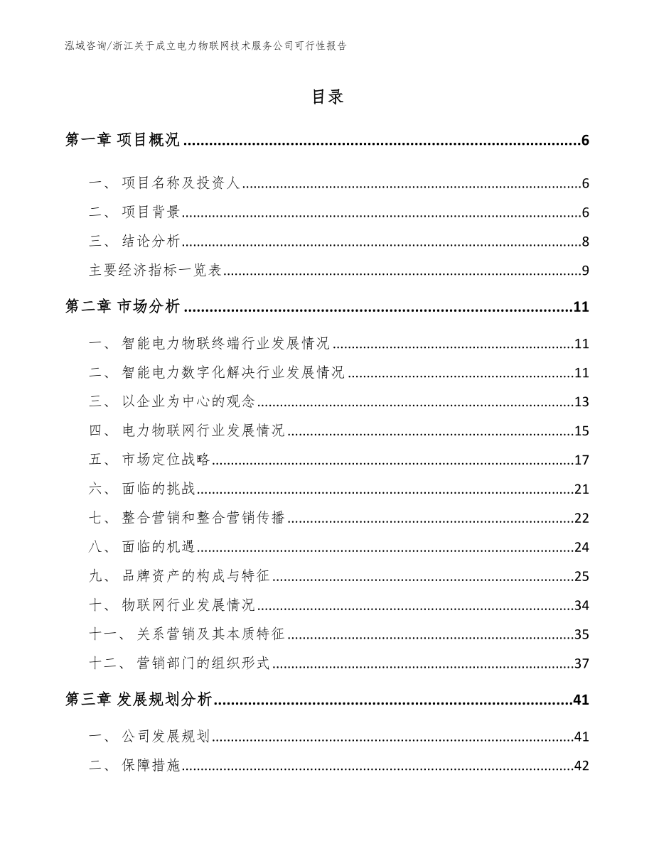 浙江关于成立电力物联网技术服务公司可行性报告模板范文_第1页