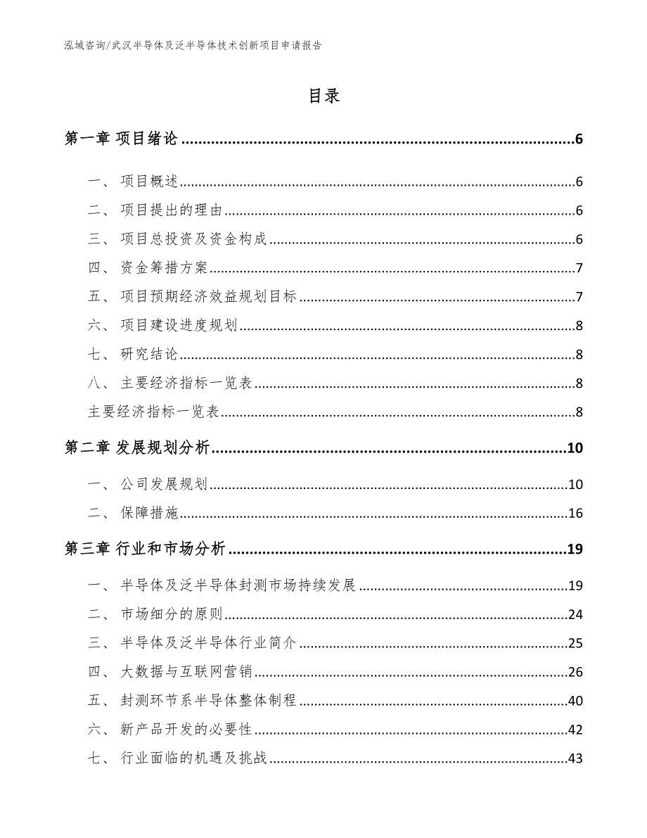 武汉半导体及泛半导体技术创新项目申请报告_第1页