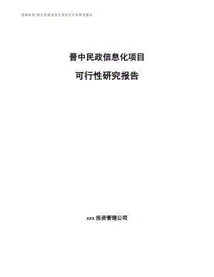 晋中民政信息化项目可行性研究报告_模板范文