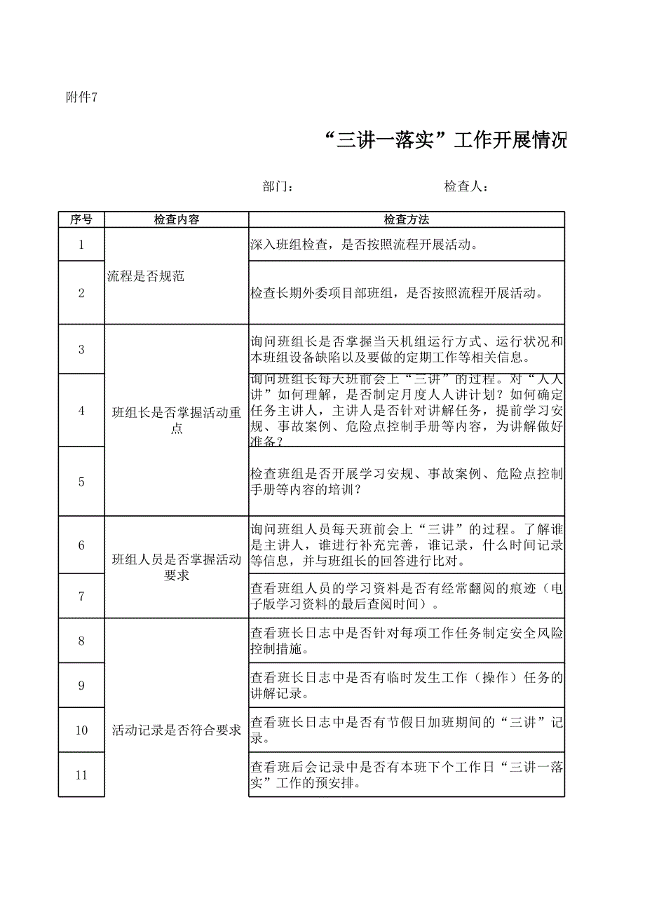 三講一落實(shí)工作開(kāi)展情況檢查表_第1頁(yè)