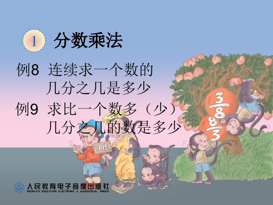 教育专题：例8连续求一个数的几分之几是多少例9求比一个数多（少）几分之几的数是多少_第1页