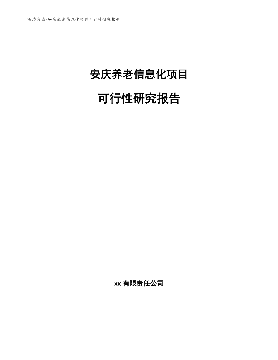 安庆养老信息化项目可行性研究报告_第1页