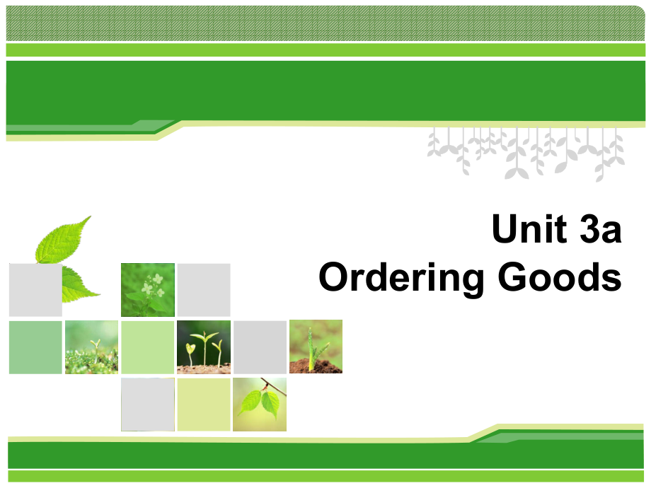 商务英语课件：07Unit 3a Ordering Goods_第1页