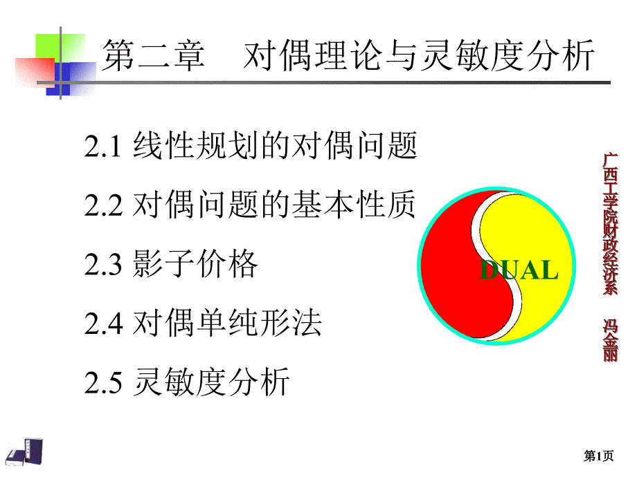 第二章线性规划的对偶理论_第1页