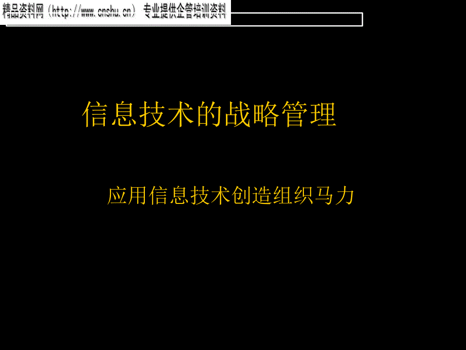 论信息技术的战略管理_第1页