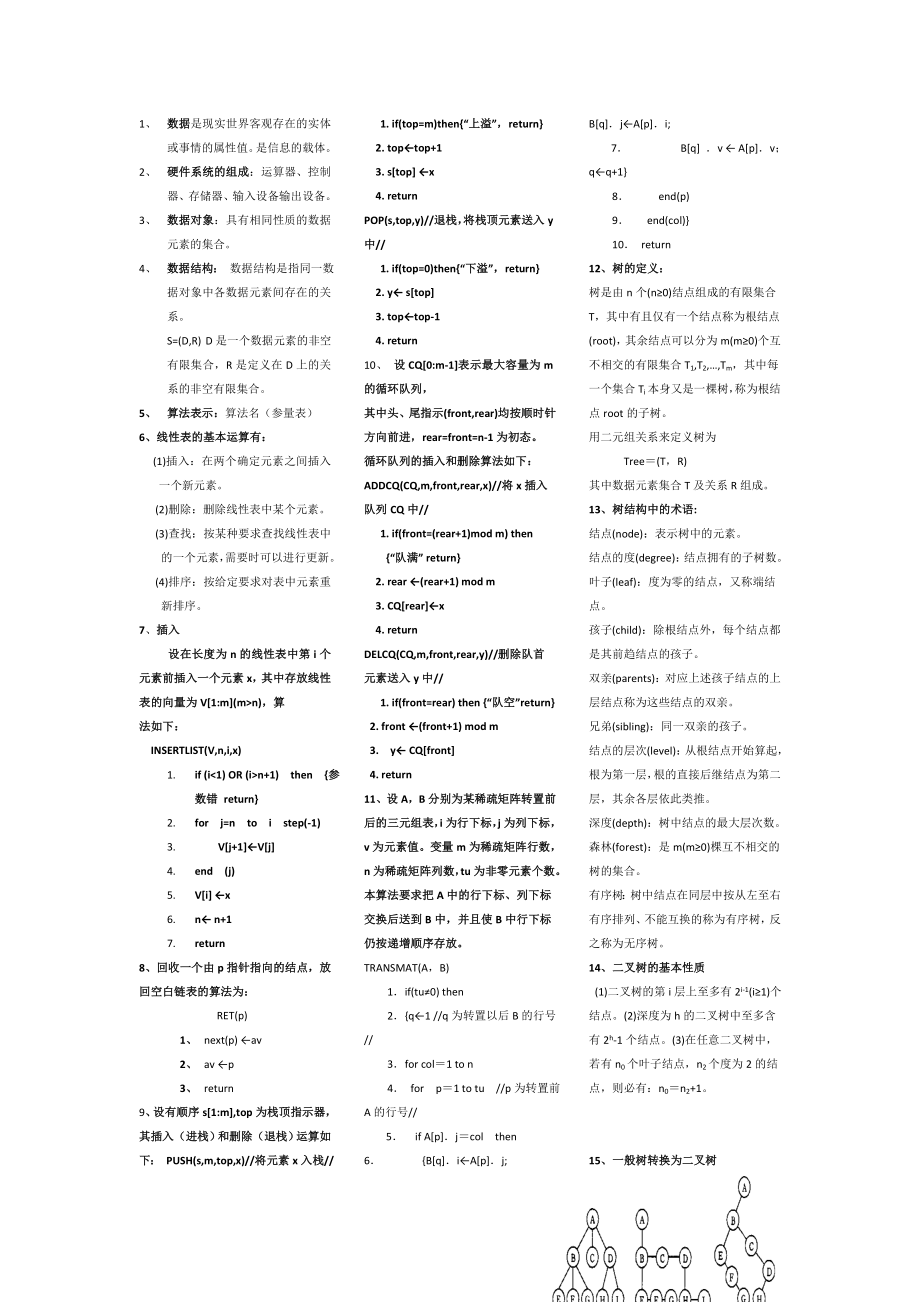 内蒙古工业大学谢秀兰计算机软件基础小抄_第1页