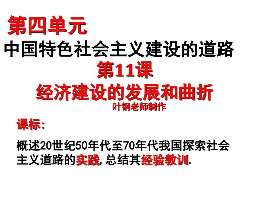 【历史】4.11《经济建设发展和曲折》江苏课件(新人教必修2)_第1页