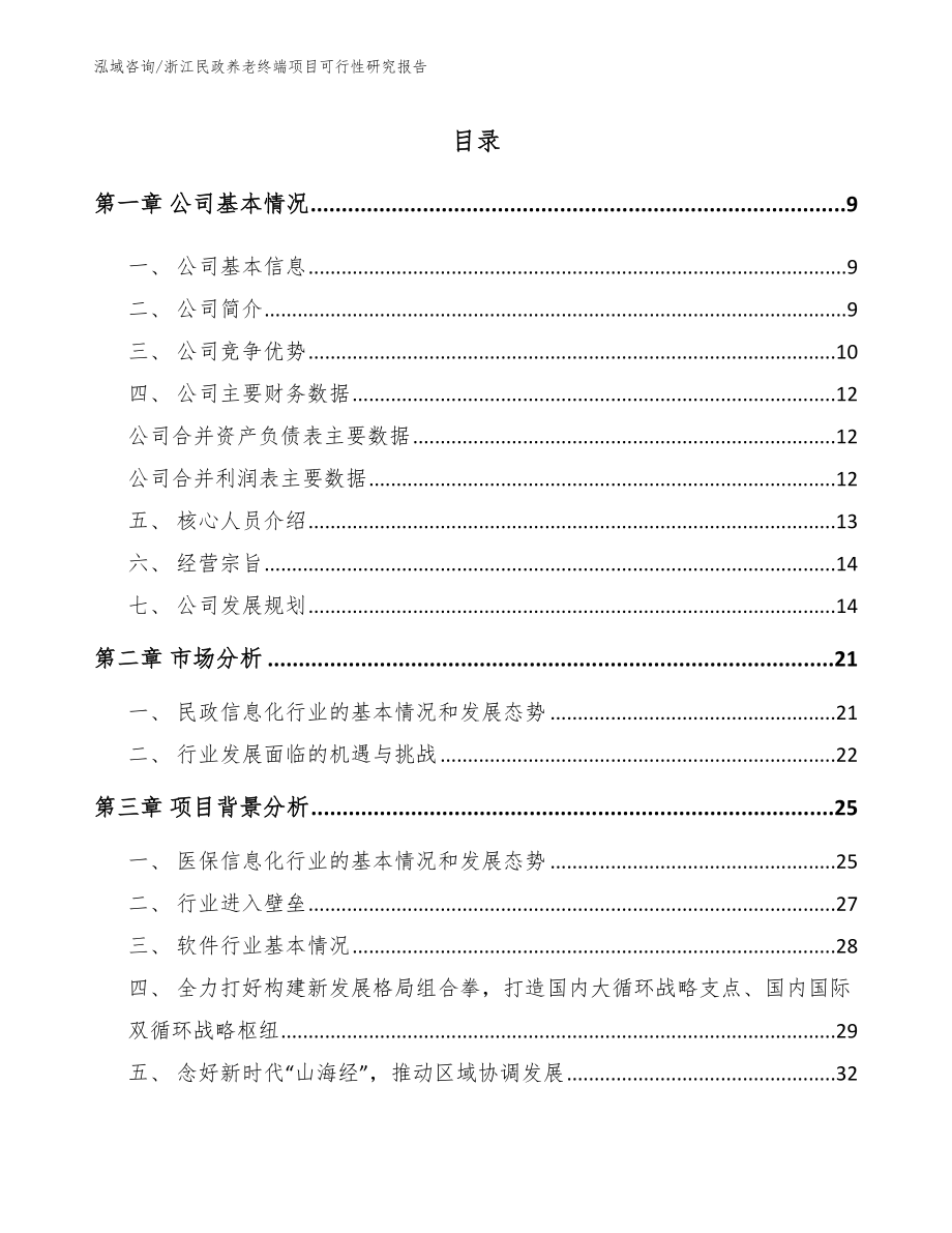 浙江民政养老终端项目可行性研究报告_模板参考_第1页