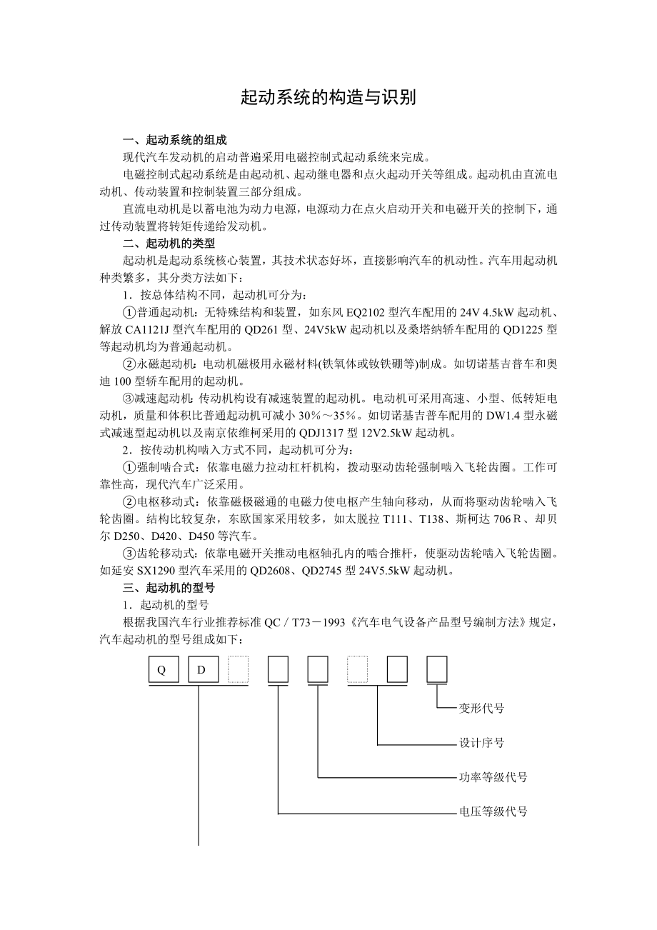 起动系统构造与识别_第1页