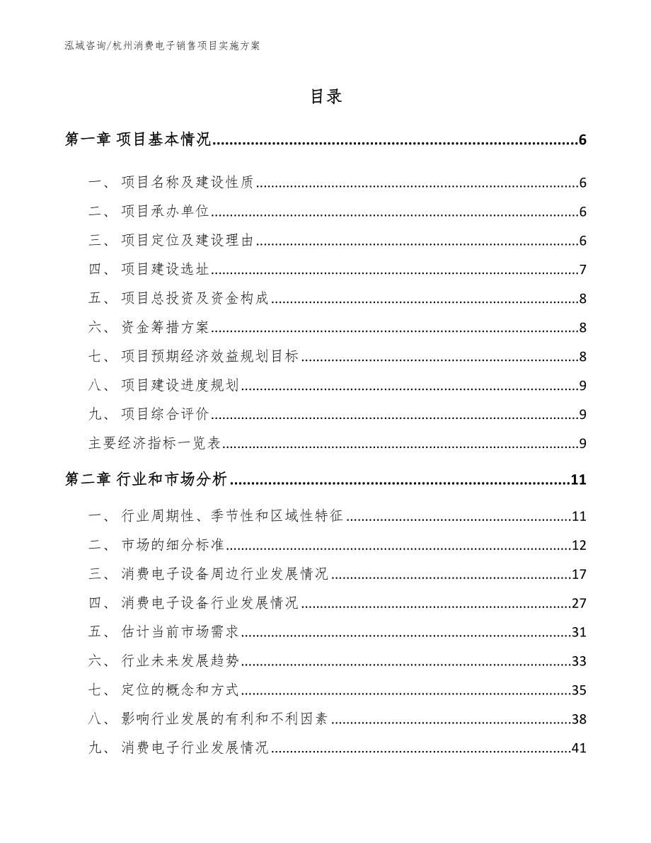 杭州消费电子销售项目实施方案_第1页