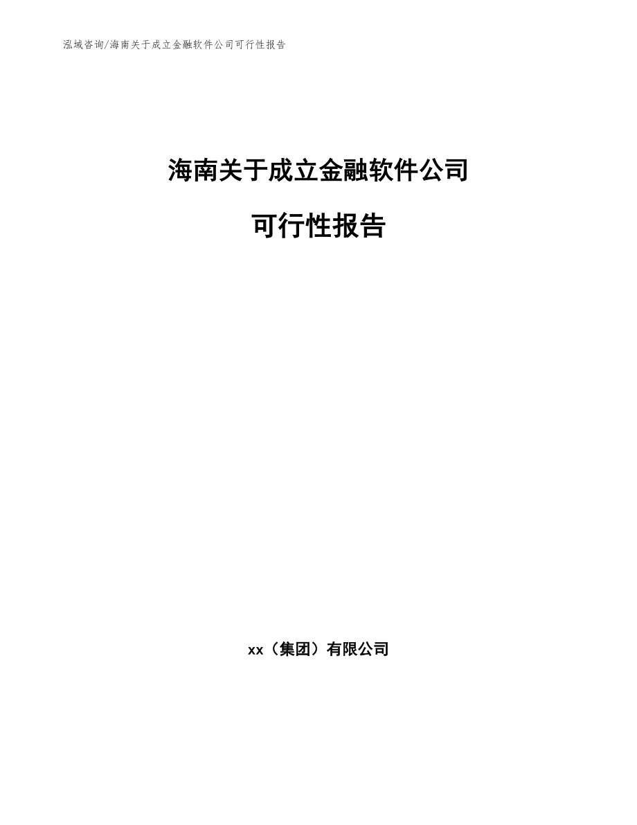 海南关于成立金融软件公司可行性报告（模板范文）_第1页