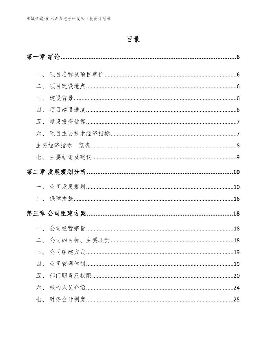 衡水消费电子研发项目投资计划书（参考范文）_第1页