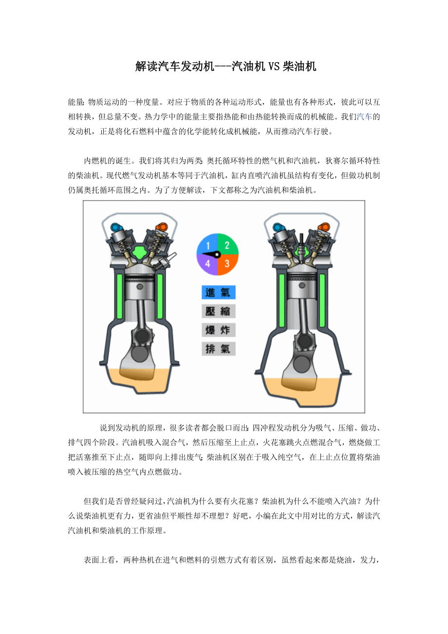 柴油机与汽油机_第1页