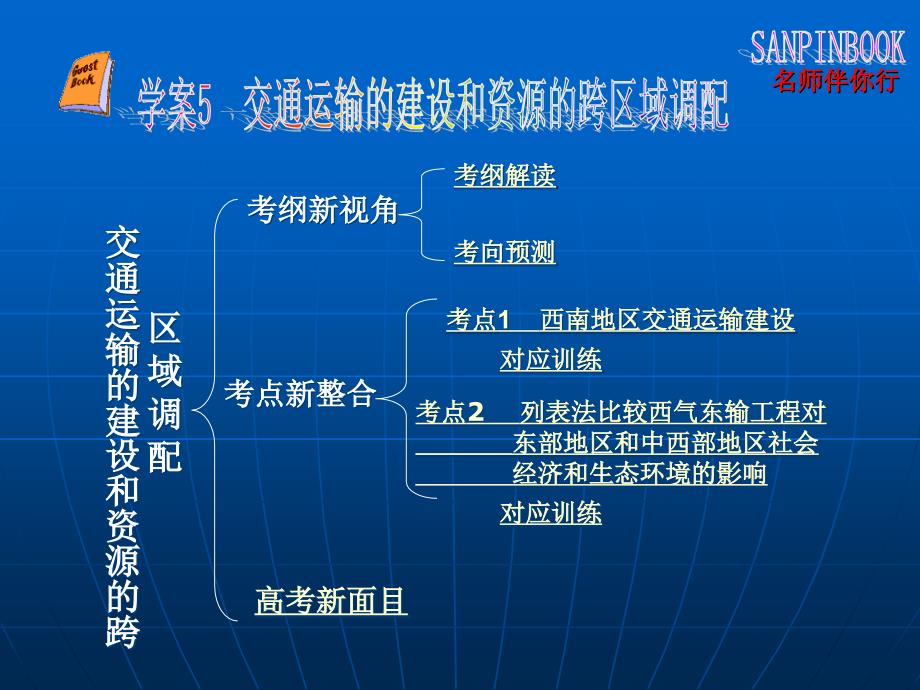 学案5交通运输的建设和资源的跨区域调配_第1页