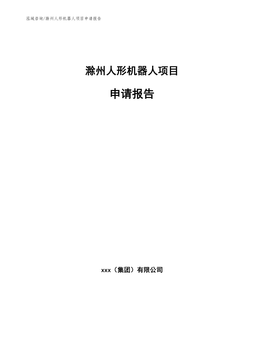 滁州人形机器人项目申请报告（参考范文）_第1页