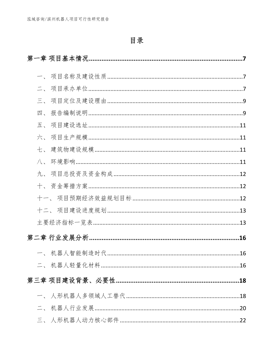 滨州机器人项目可行性研究报告（参考范文）_第1页