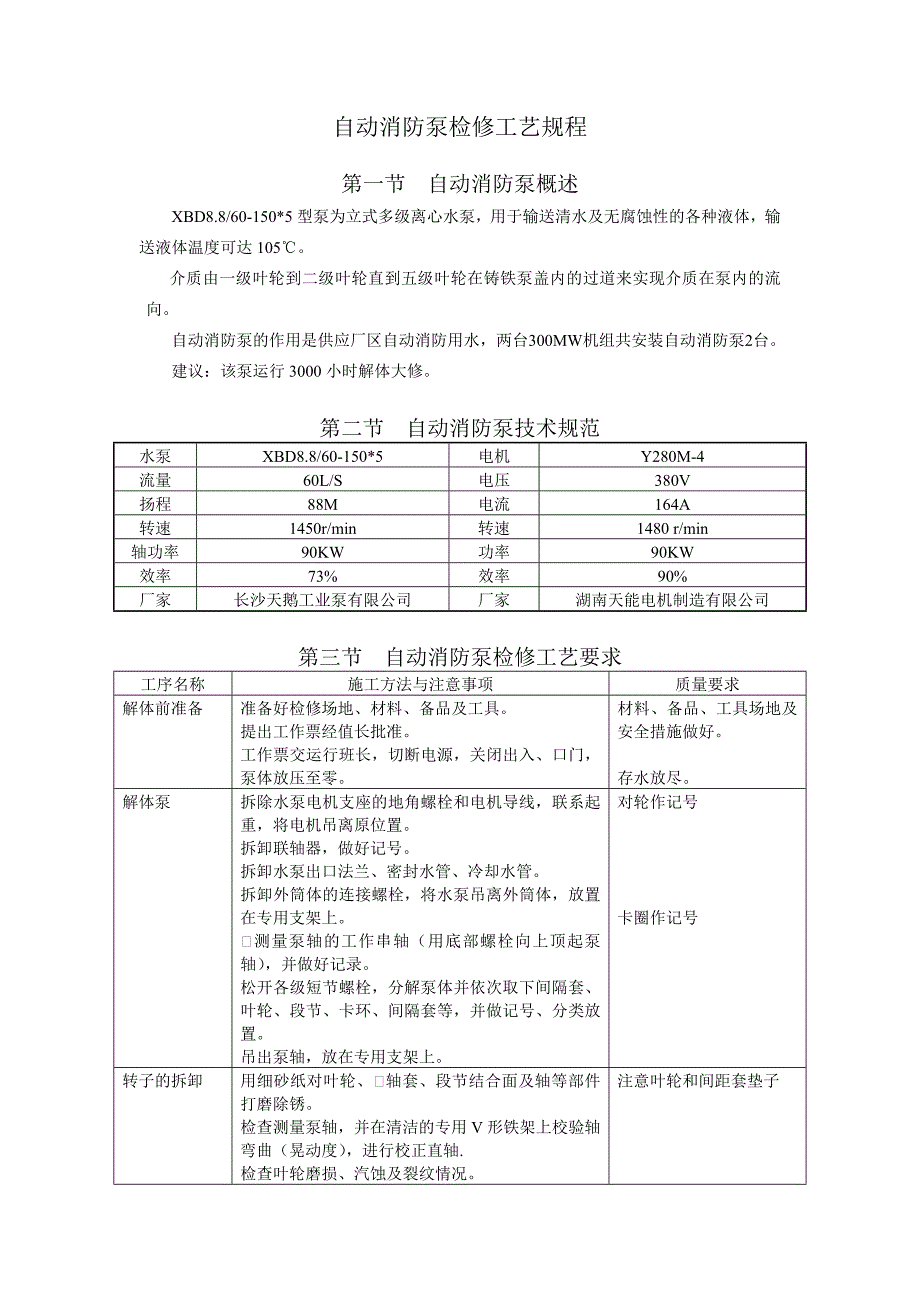 自動(dòng)消防泵檢修工藝規(guī)程_第1頁(yè)