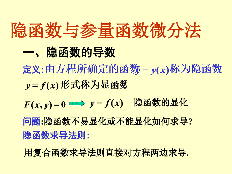 隐函数与参量函数微分法,求导_第1页