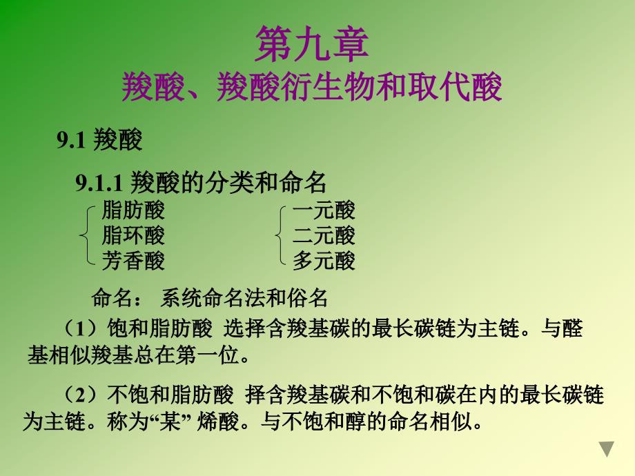 第九章 羧酸、羧酸衍生物和取代酸_第1页