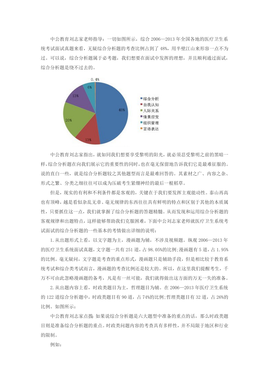 中公面试攻略：医疗卫生系统面试综合分析题备考指导_第1页