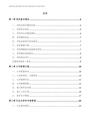 锦州精细化学品技术创新项目可行性研究报告（模板）