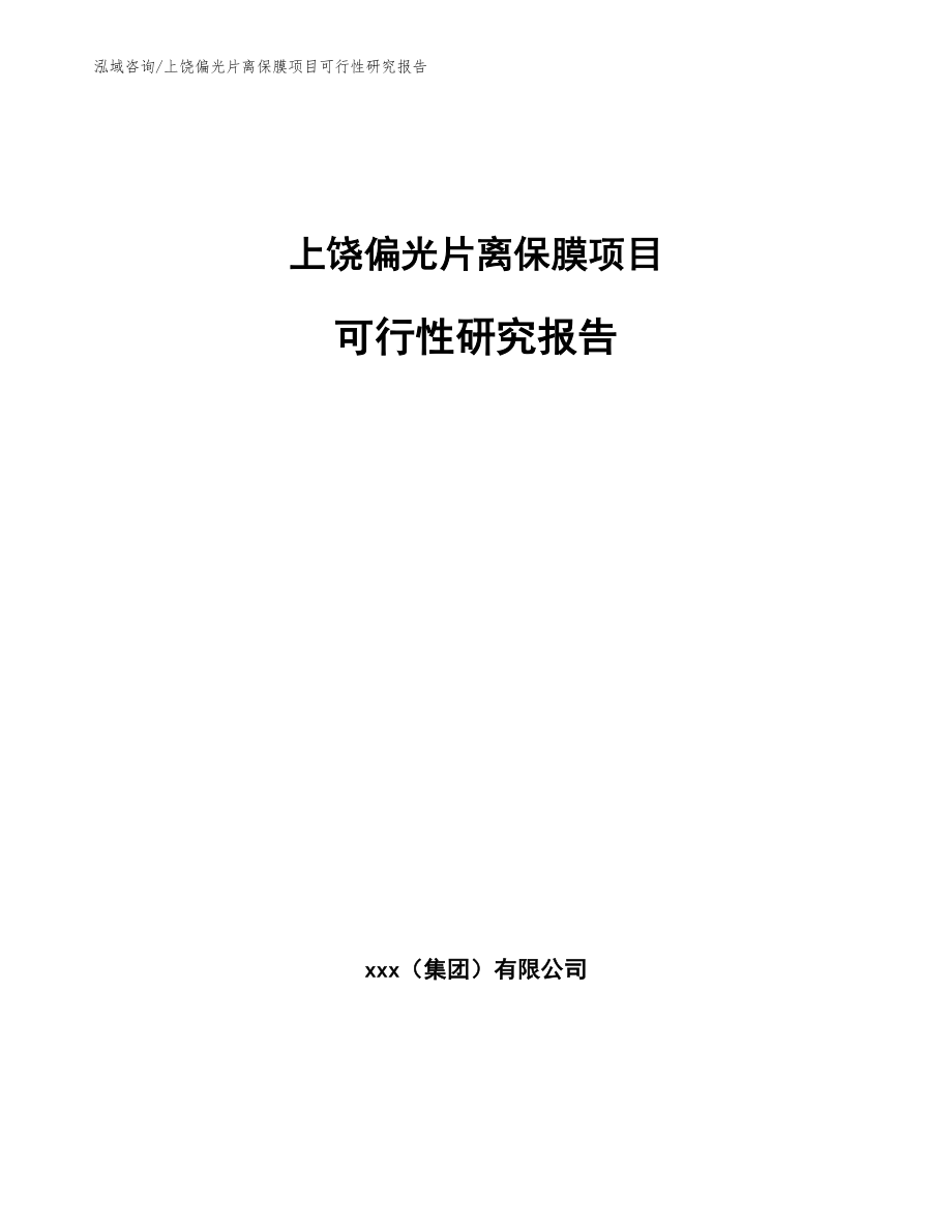 上饶偏光片离保膜项目可行性研究报告模板参考_第1页