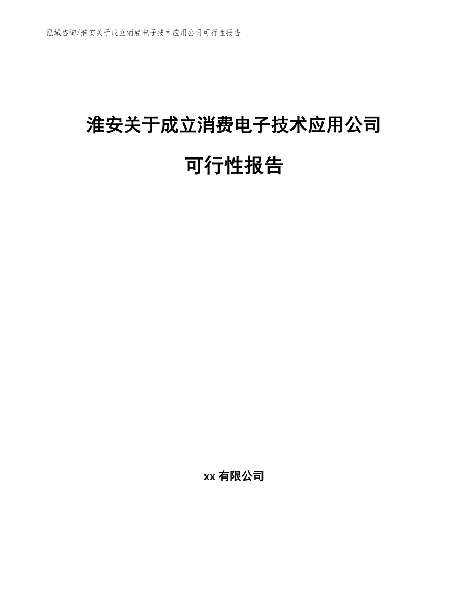 淮安关于成立消费电子技术应用公司可行性报告参考模板_第1页
