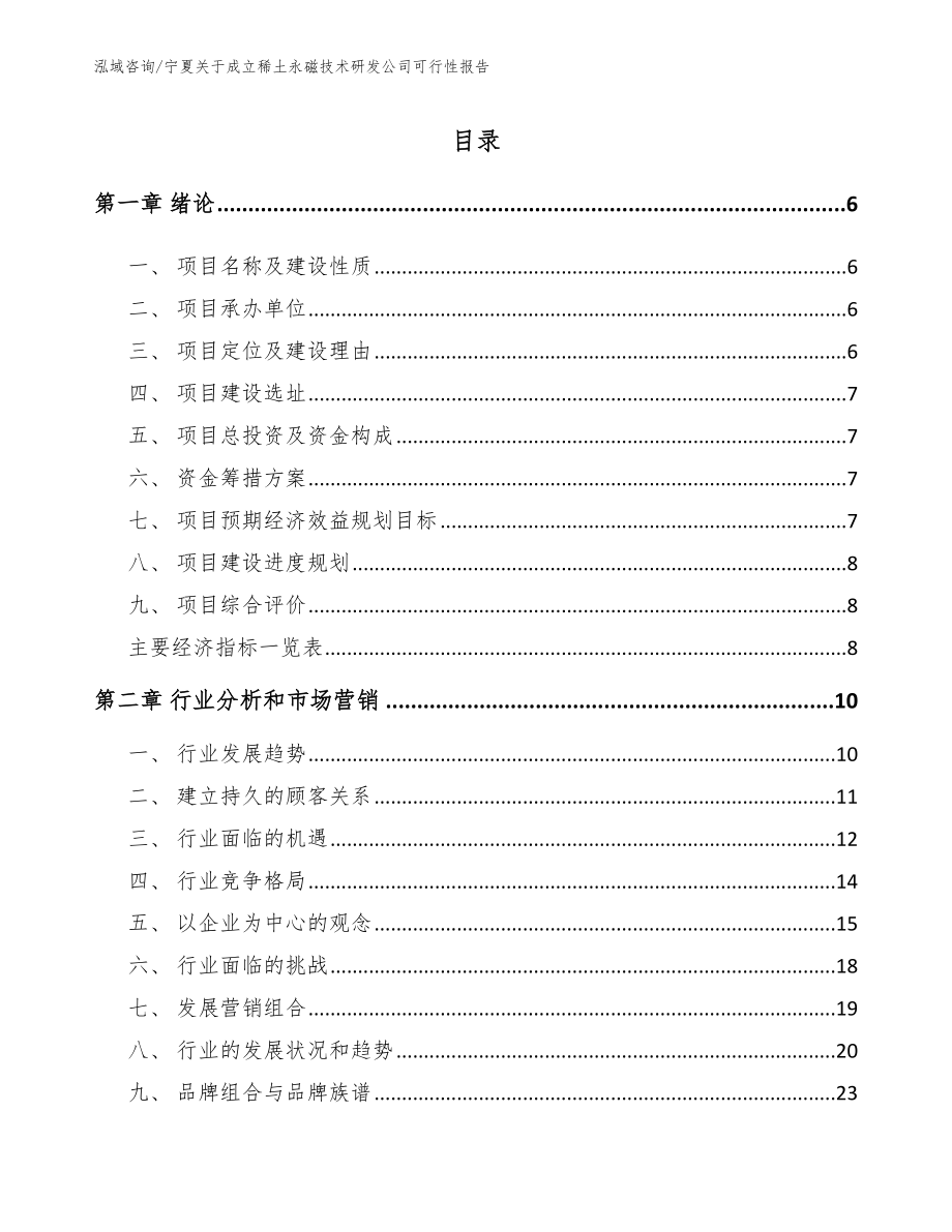 宁夏关于成立稀土永磁技术研发公司可行性报告_第1页