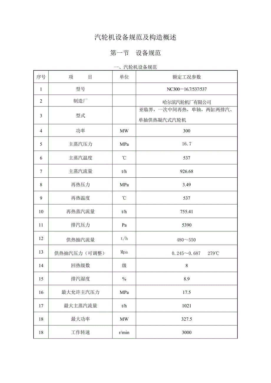 汽輪機設(shè)備規(guī)范及構(gòu)造概述_第1頁