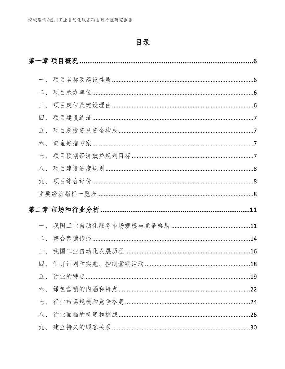 银川工业自动化服务项目可行性研究报告_第1页
