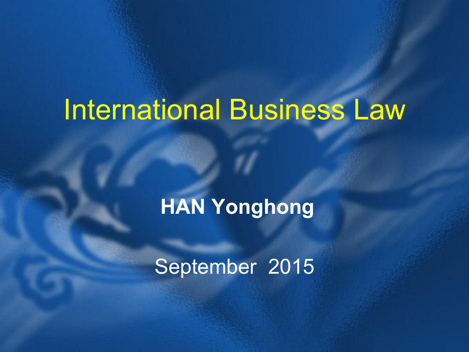 商法学英文课件：Part 1-The Legal Environment of International Business Law_第1页