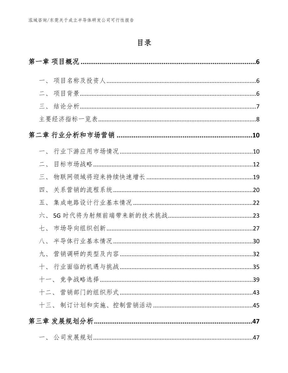 东莞关于成立半导体研发公司可行性报告（模板范文）_第1页
