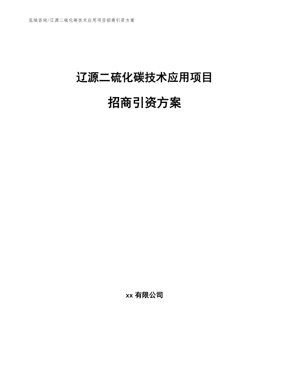 辽源二硫化碳技术应用项目招商引资方案_第1页