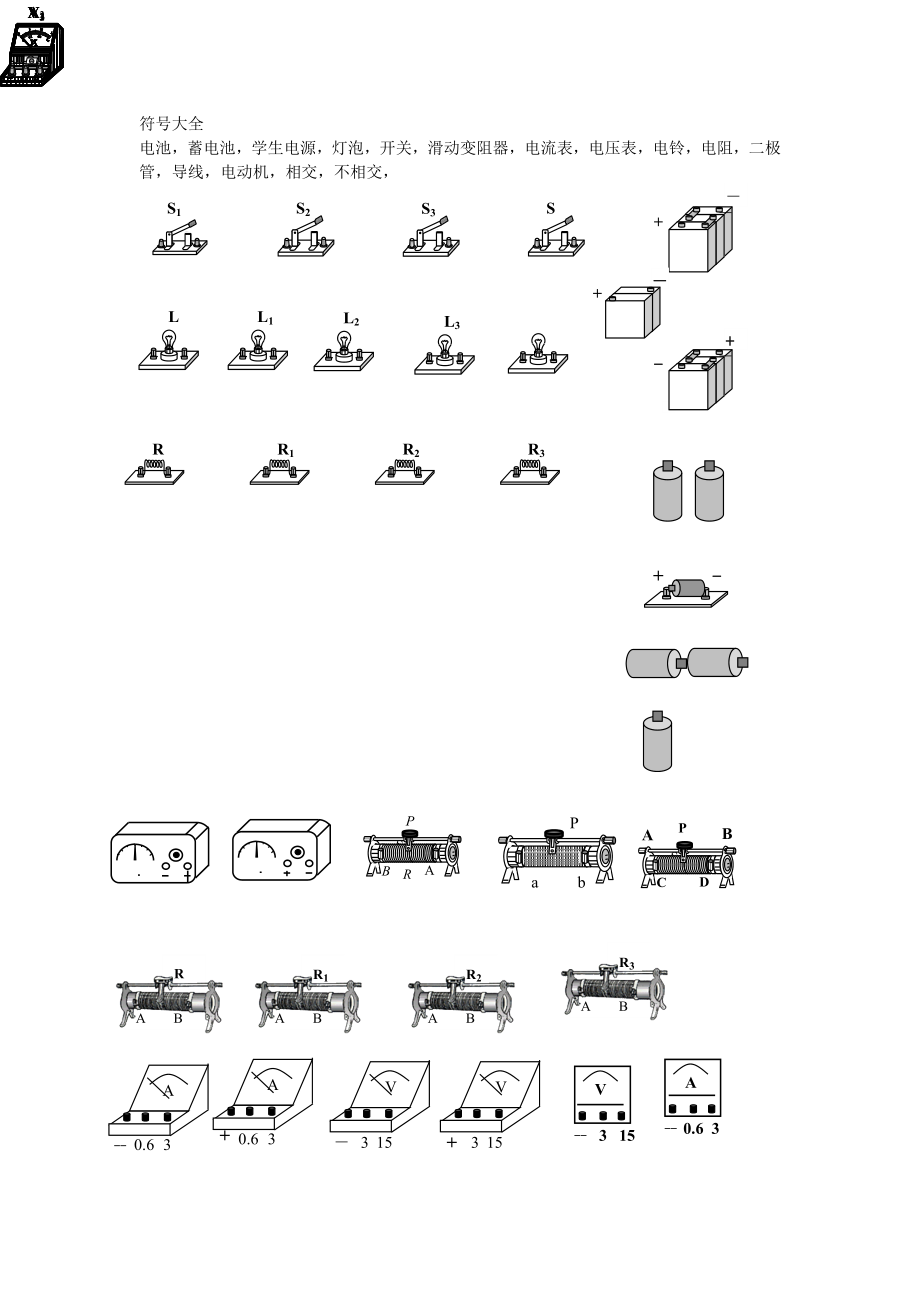 教育专题：电学符号大全_第1页