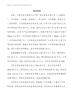上海半导体技术服务项目商业计划书（范文）