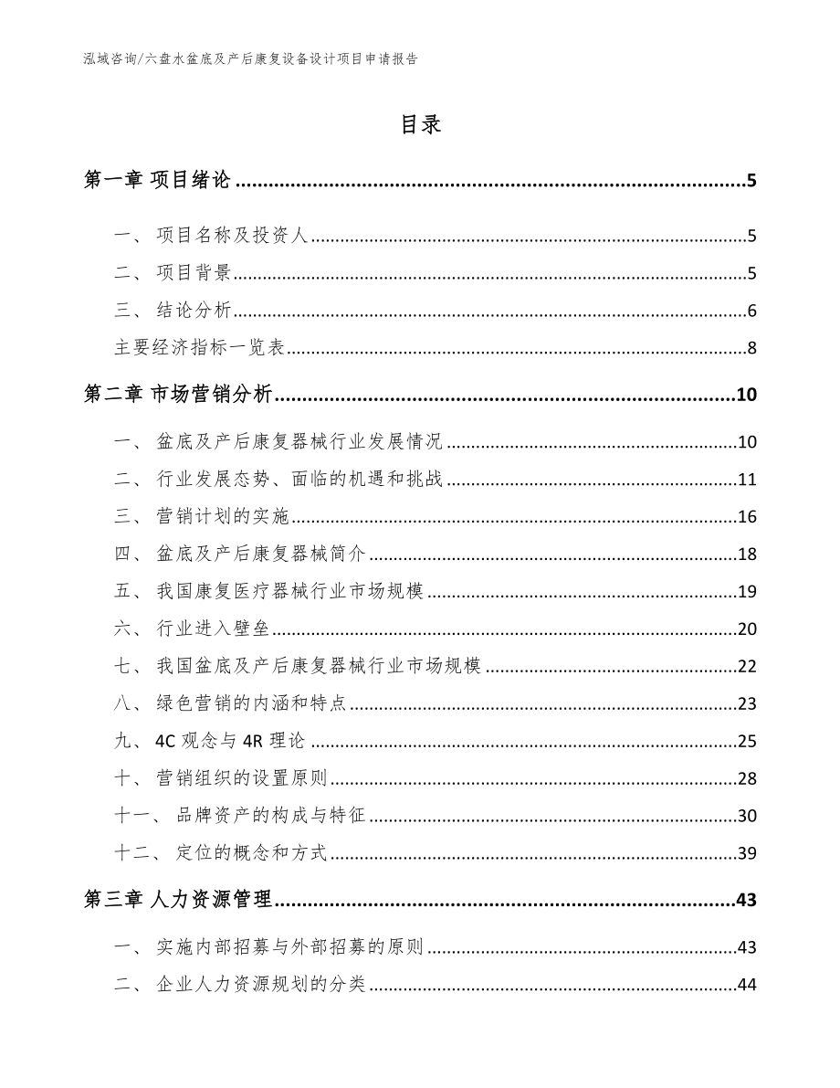 六盘水盆底及产后康复设备设计项目申请报告_第1页