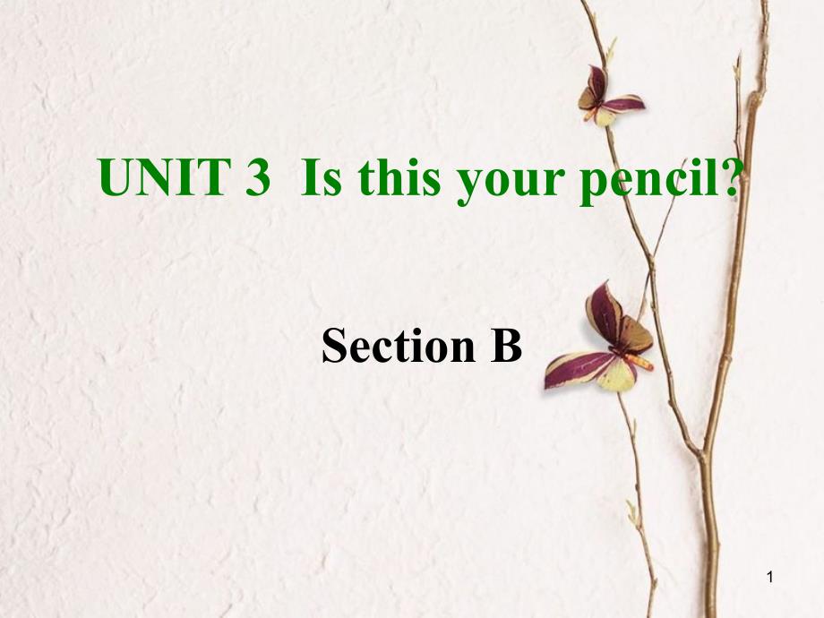 七年级英语上册 Unit 3 Is this your pencil Section B课件 （新版）人教新目标版_第1页