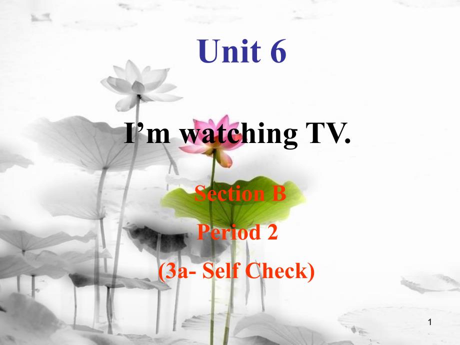 七年级英语下册 Unit 6 I’m watching TV Section B Period 2（3a-Self check）课件 （新版）人教新目标版_第1页